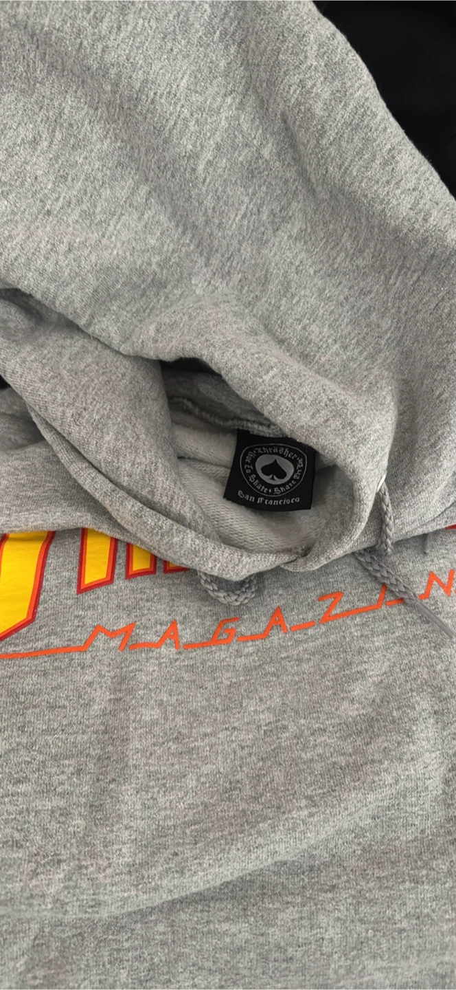 Thrasher Flame Logo Hoodie - Grey - photo 2