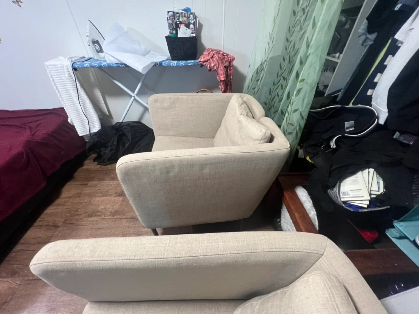 Set of 2 Beige Accent Chairs image indicator(3)