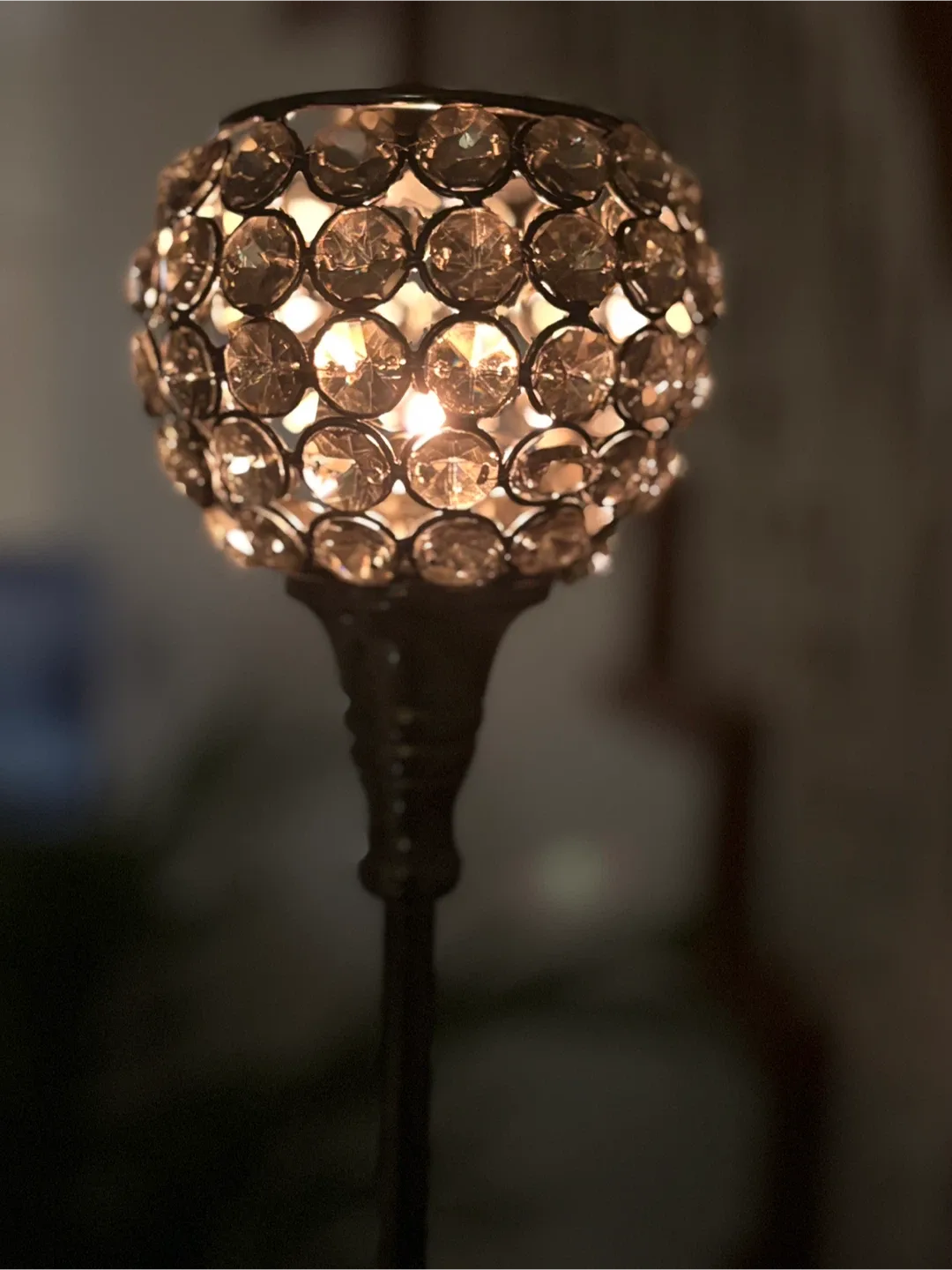 🌹Romantic Smoky Silver Candle Holder image indicator(4)