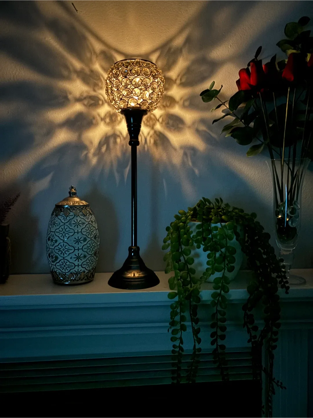 🌹Romantic Smoky Silver Candle Holder image indicator(3)