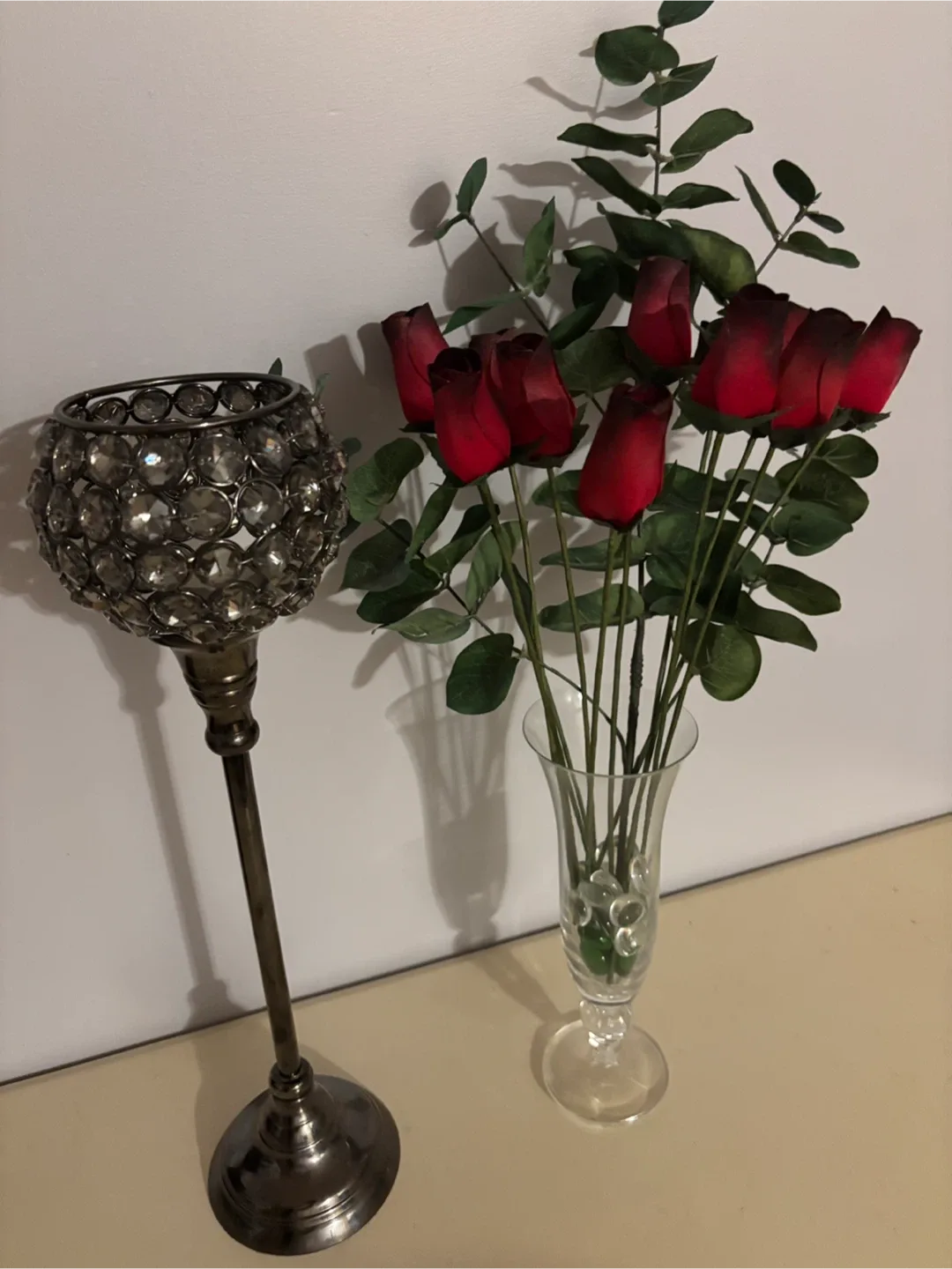 🌹Romantic Smoky Silver Candle Holder