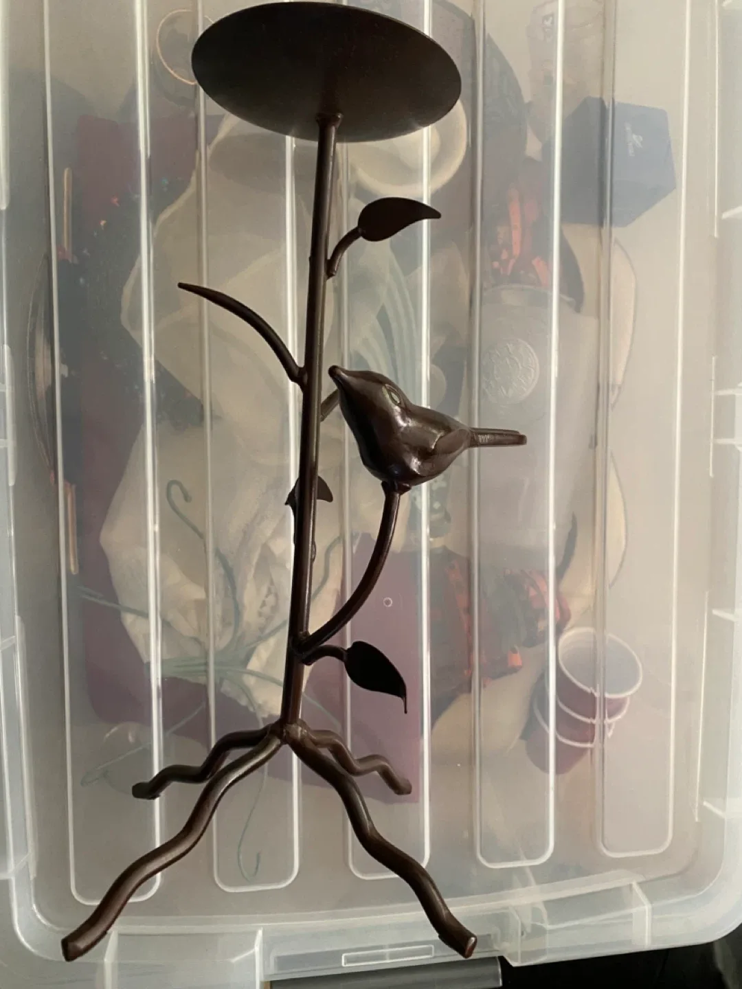 Decorative Bird Candle Holder - Bronze Finish thumbnail