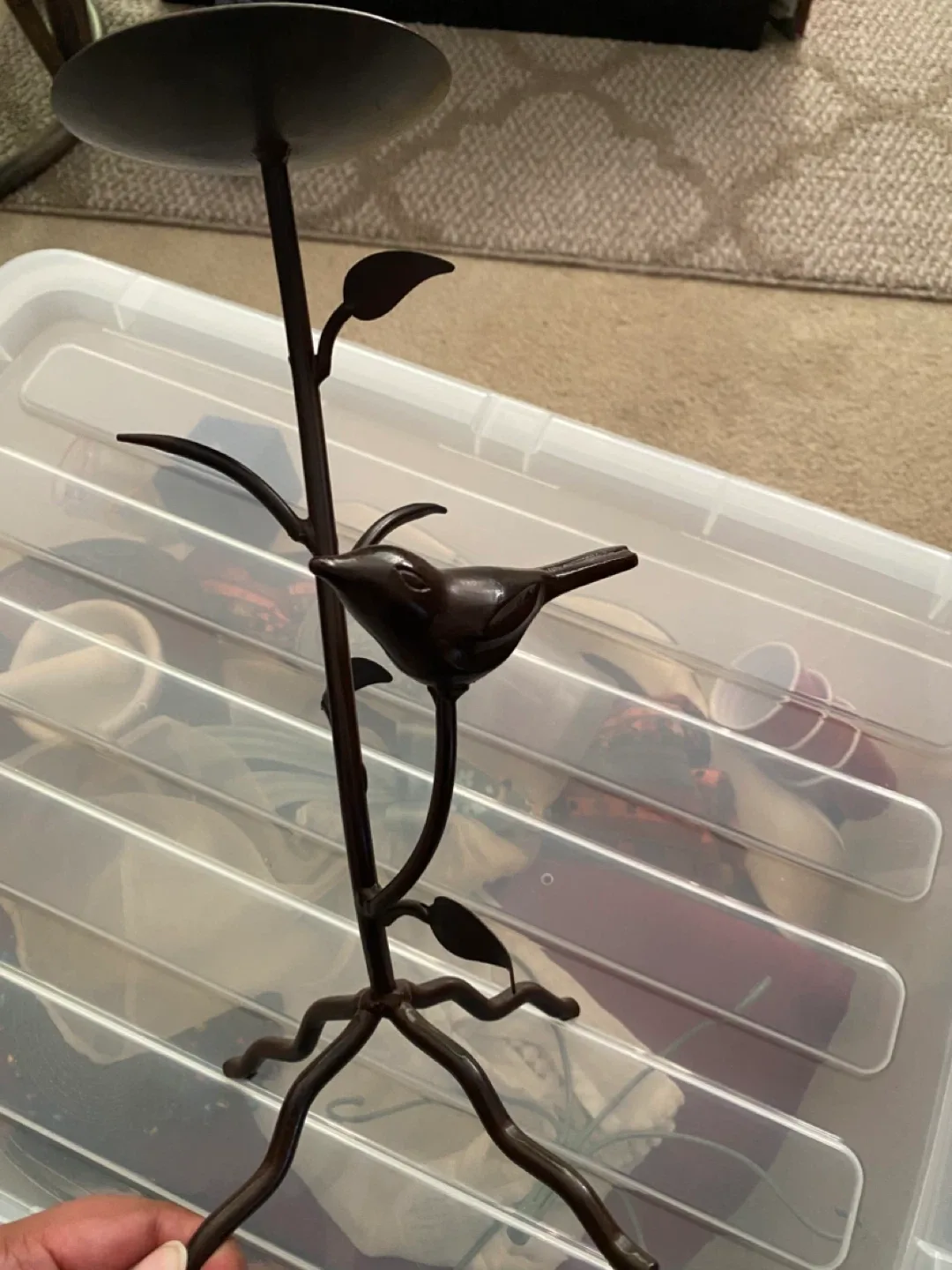 Decorative Bird Candle Holder - Bronze Finish image indicator(3)