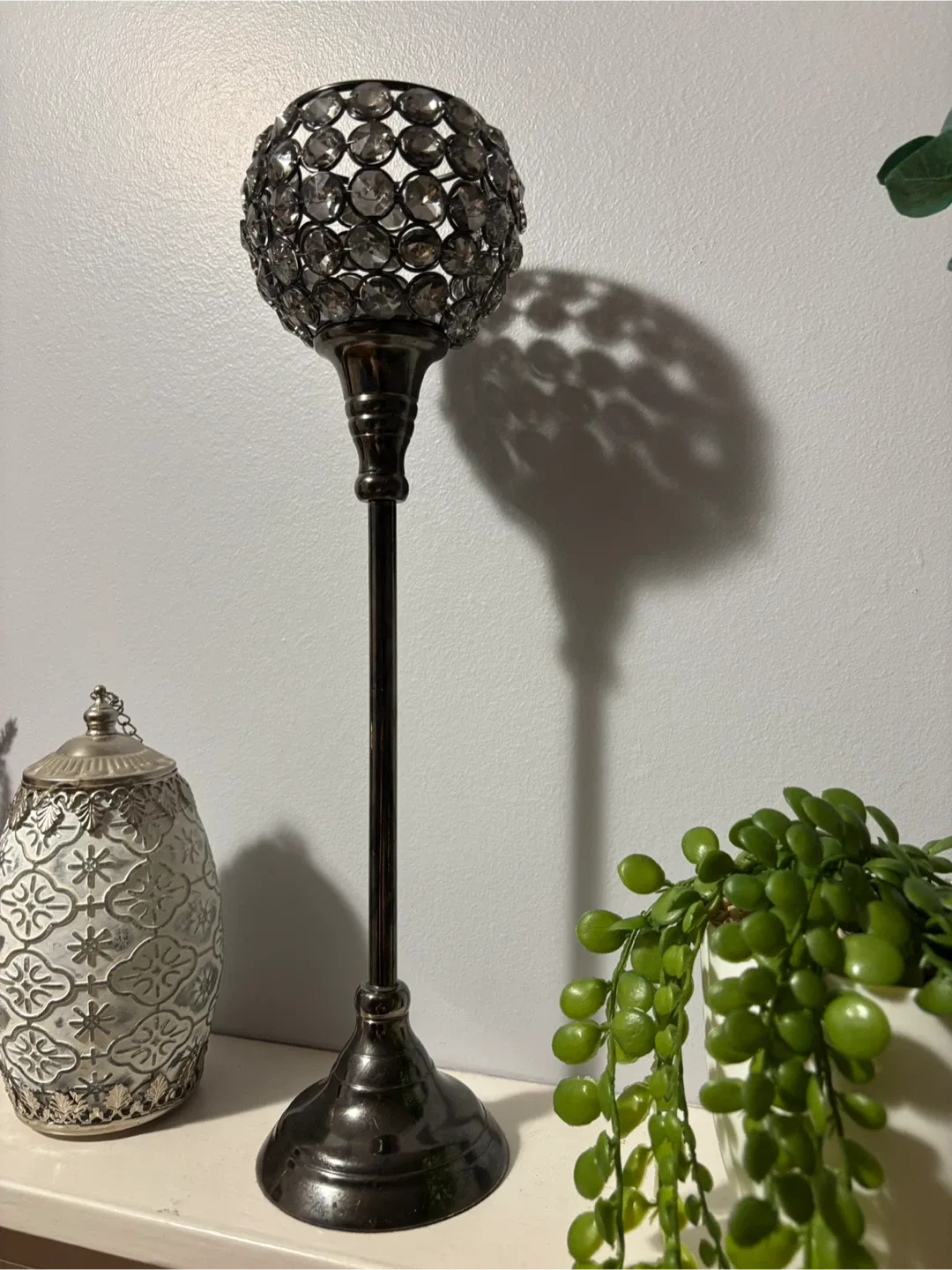 🌹Romantic Smoky Silver Candle Holder image indicator(7)