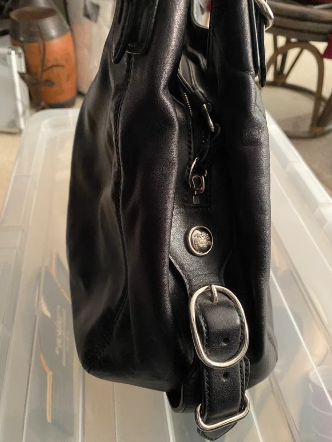 Coach Black Leather Shoulder Bag image indicator(3)