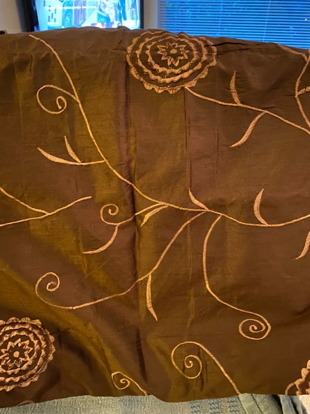 Brown embroidered Curtains (no grommet) thumbnail