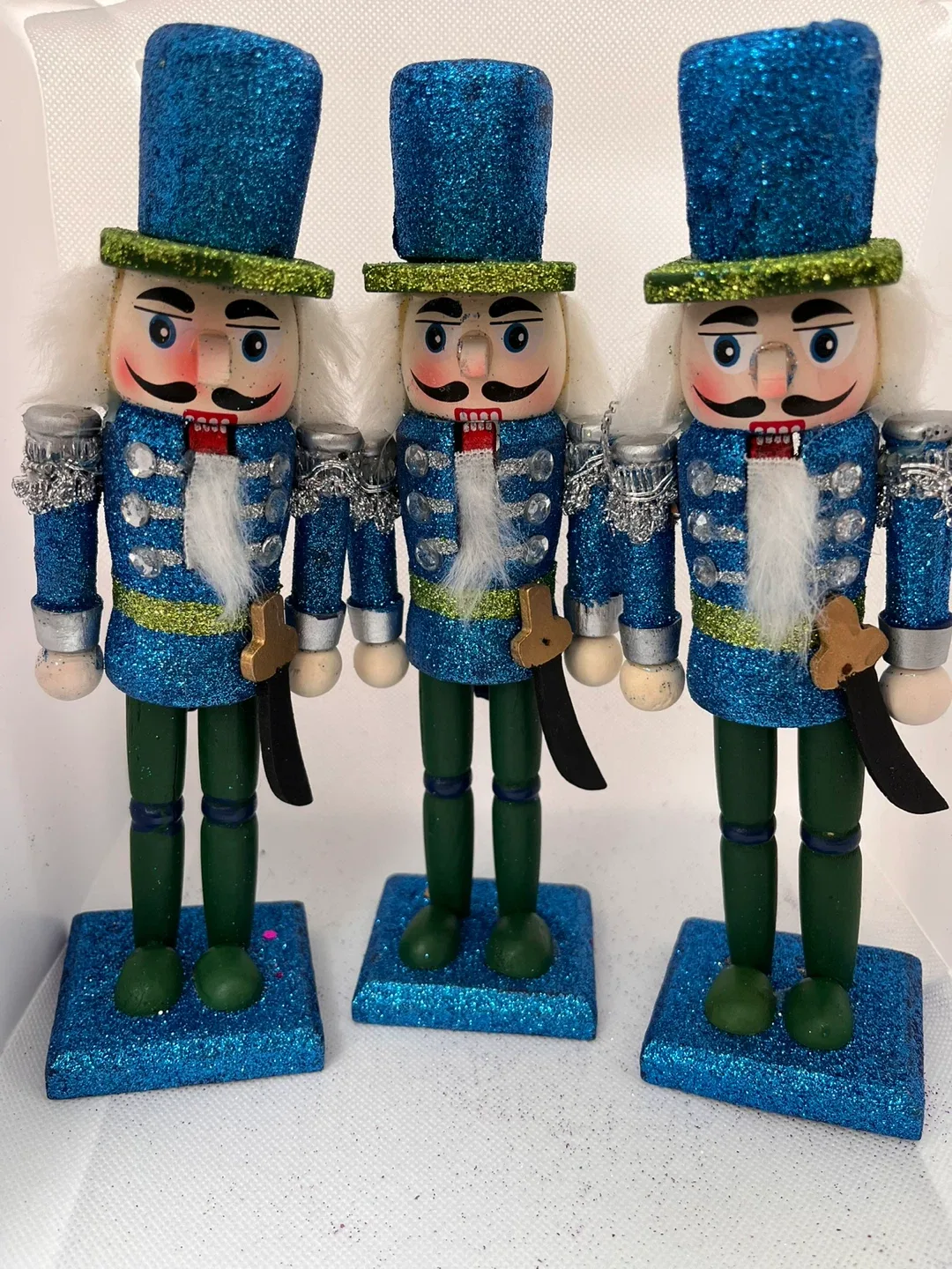 ONLY 4$ each 🤩Blue Glittery Nutcracker Decoration thumbnail