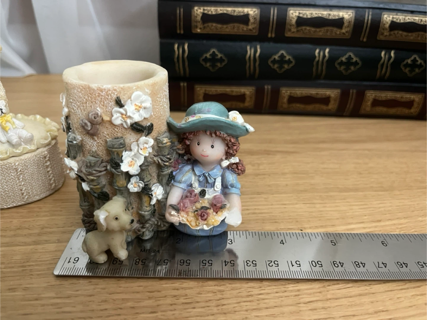 Cute Girl Figurine with Flower Pot