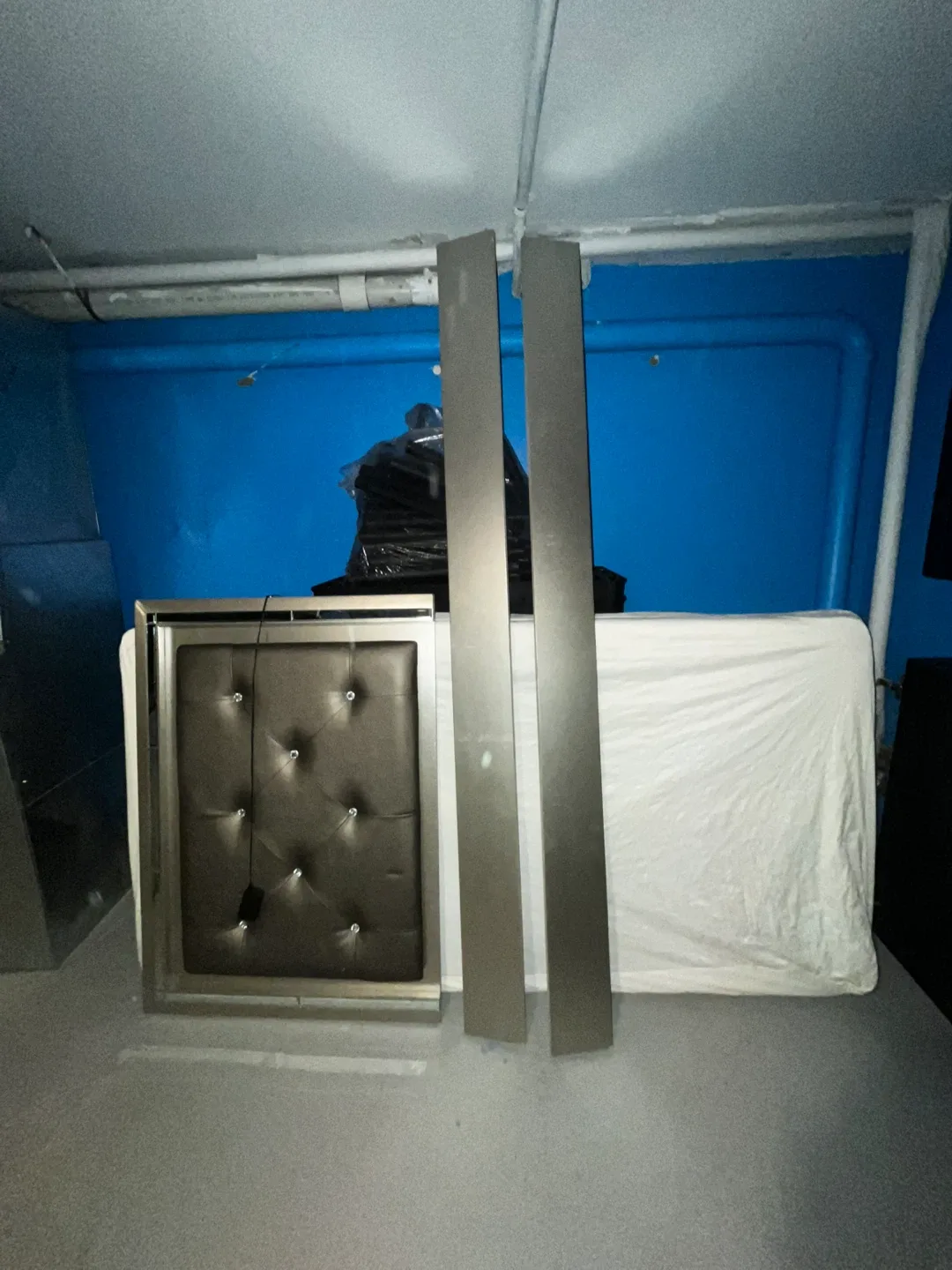 Twin Size Headboard with Frame and box spring thumbnail