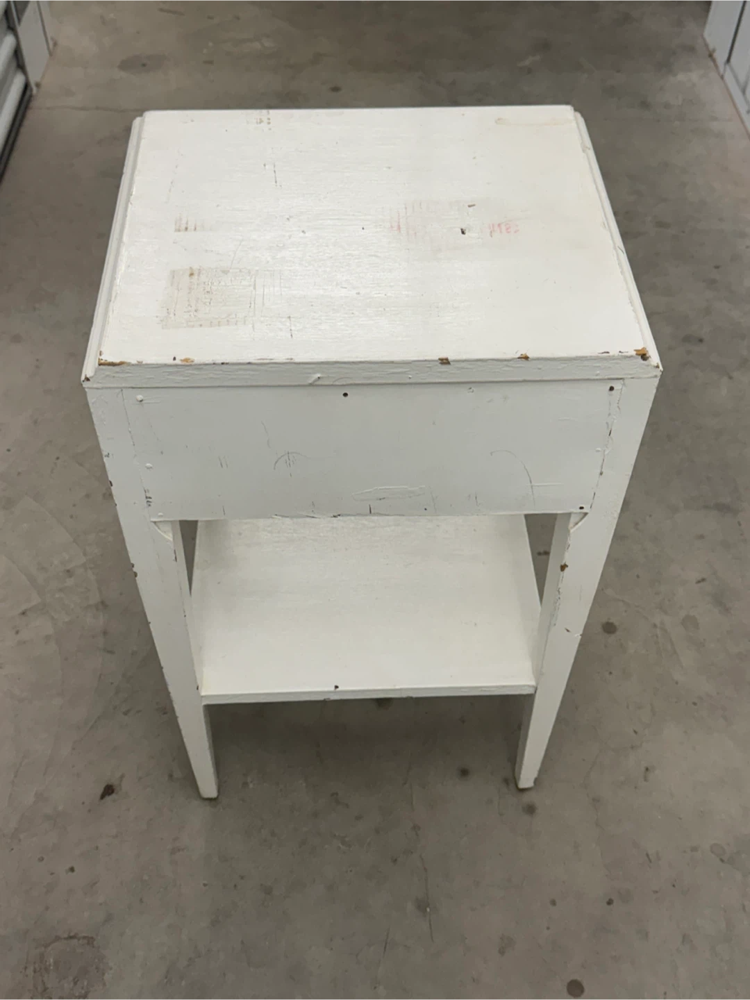 White Wooden Nightstand with Drawer - photo 4
