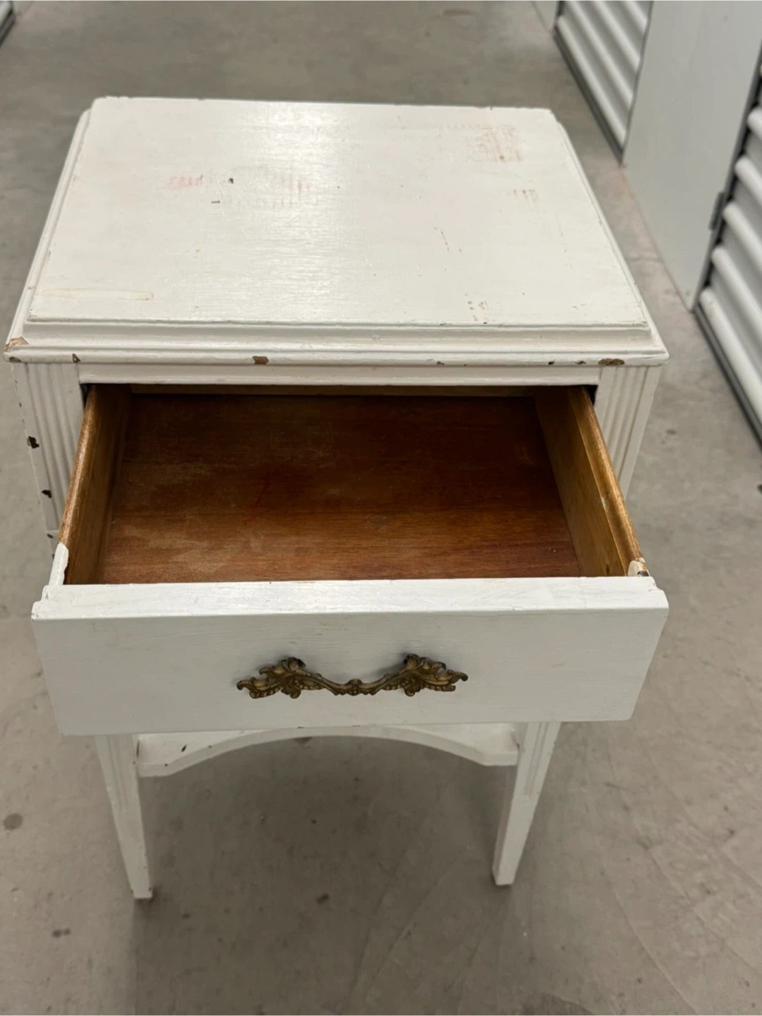 White Wooden Nightstand with Drawer - photo 5
