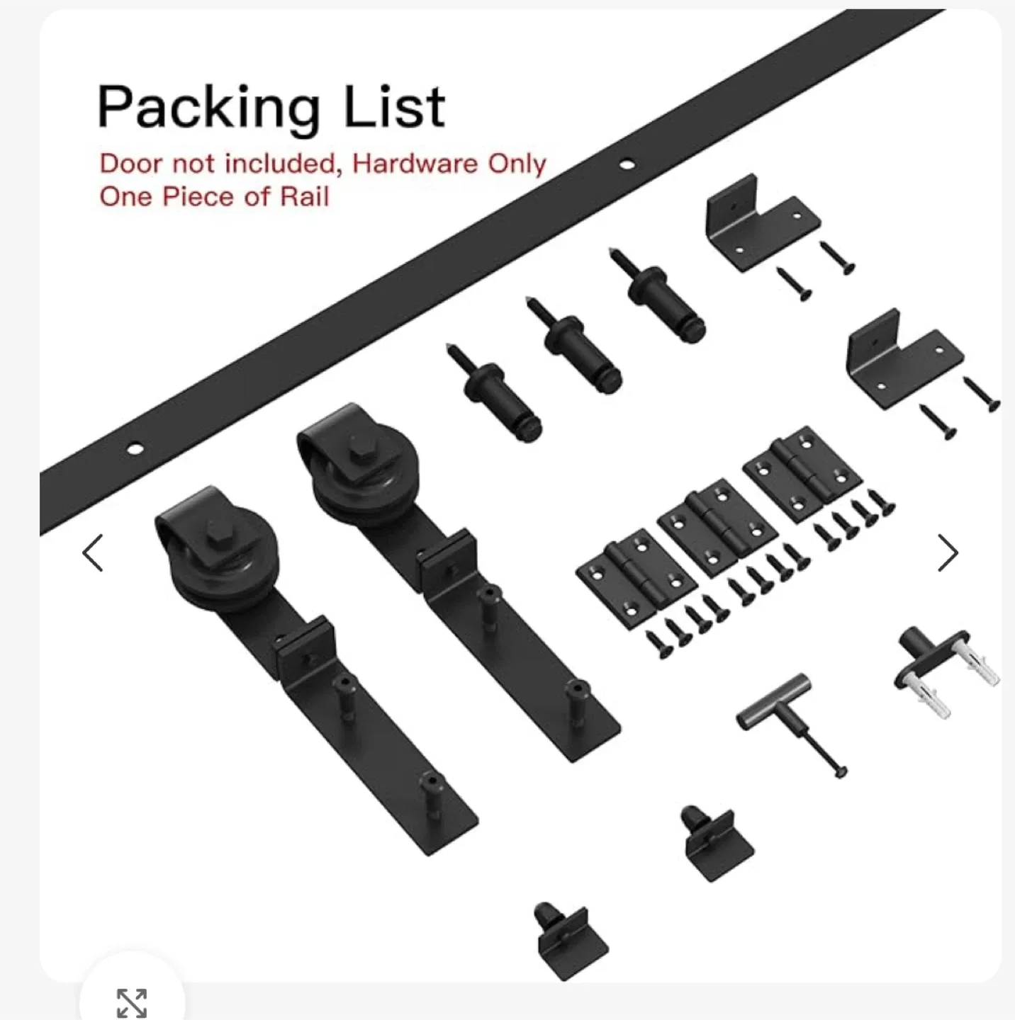 Bifold Sliding Barn Door Hardware Kit - Model BF-20Z-56Inches thumbnail