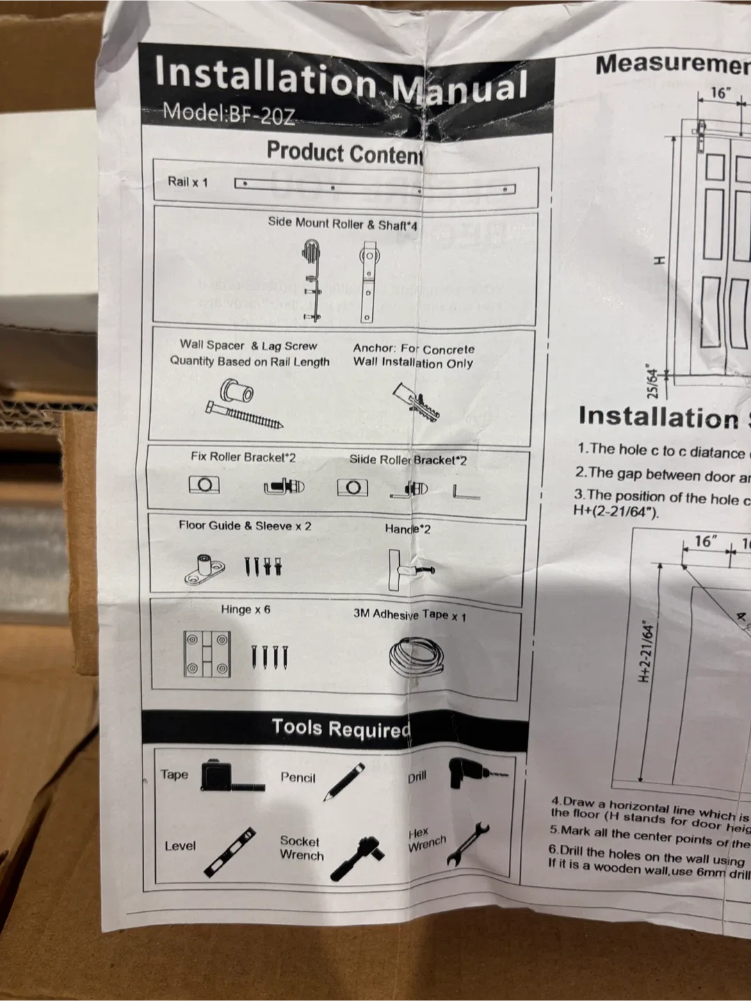 Bifold Sliding Barn Door Hardware Kit - Model BF-20Z-56Inches image indicator(3)