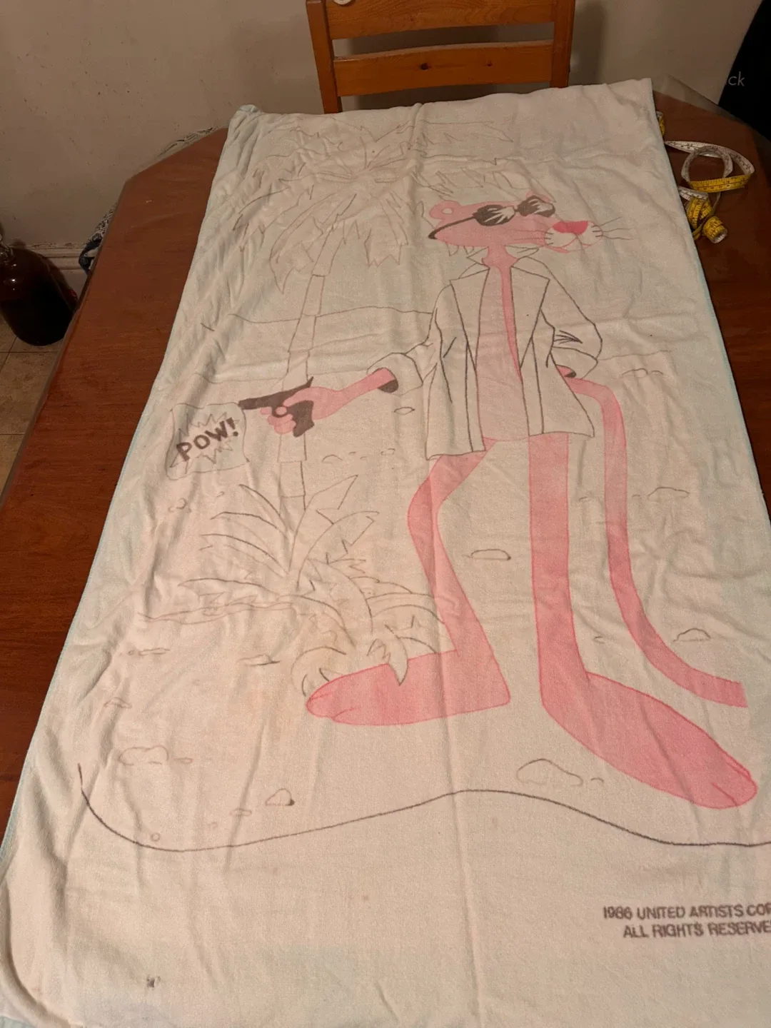 Vintage Pink Panther Beach Towel thumbnail