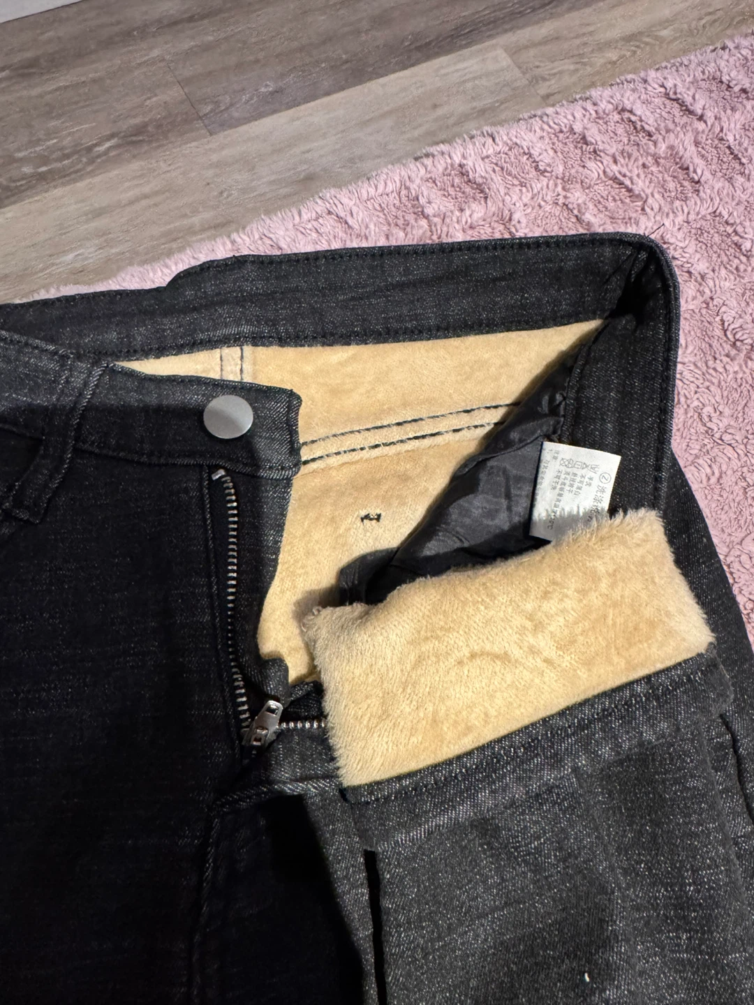 Black Fleece Lined Jeans - photo 2