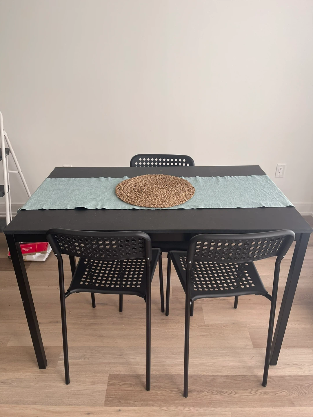 Black Dining Table with 3 Chairs - photo 2