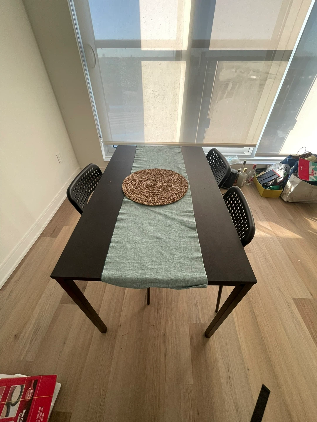 Black Dining Table with 3 Chairs