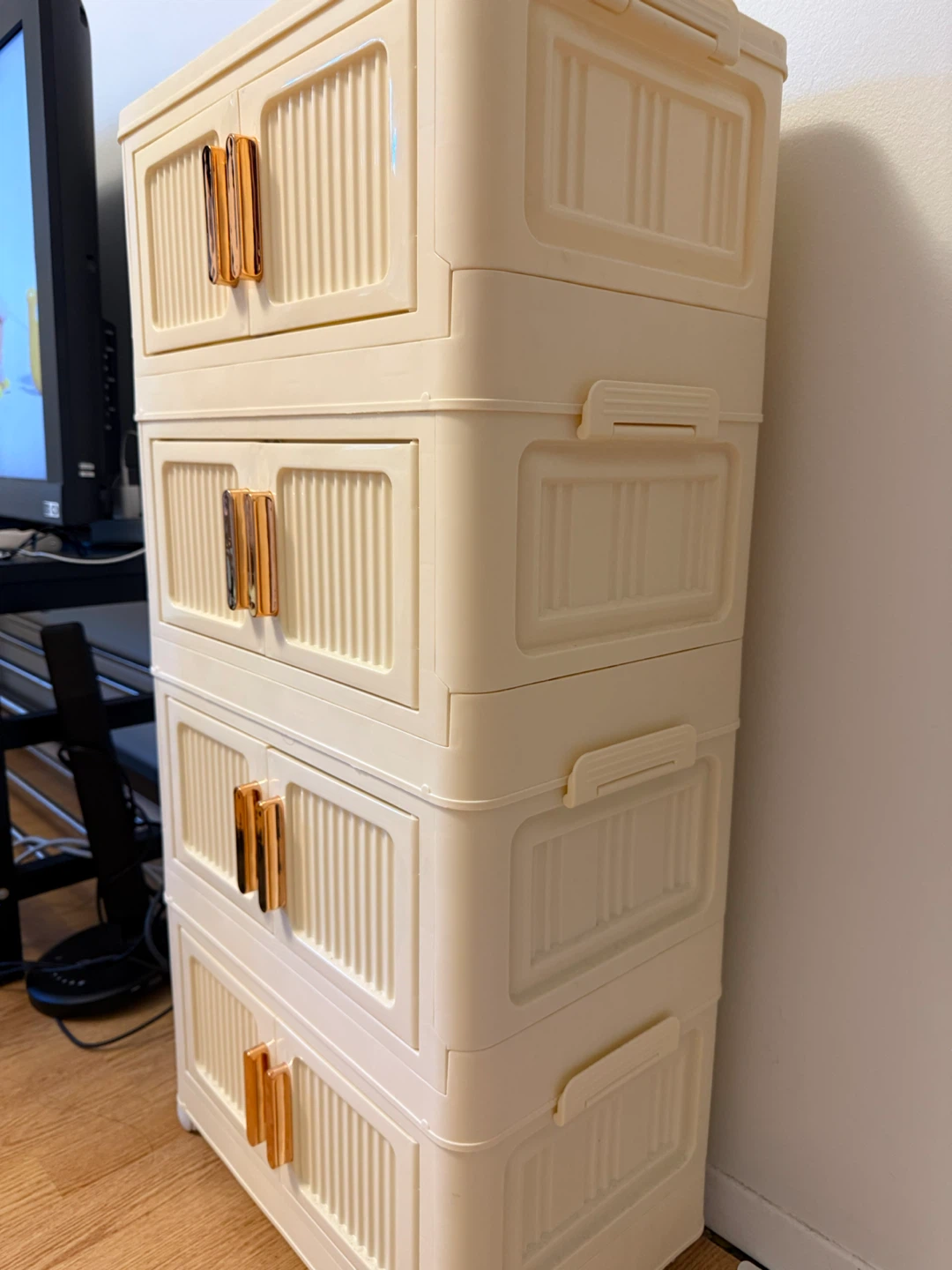 Cream Storage Drawer Cabinet