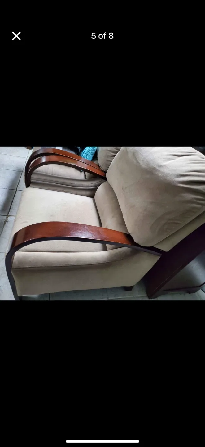 Used Beige Loveseat Sofa image indicator(5)