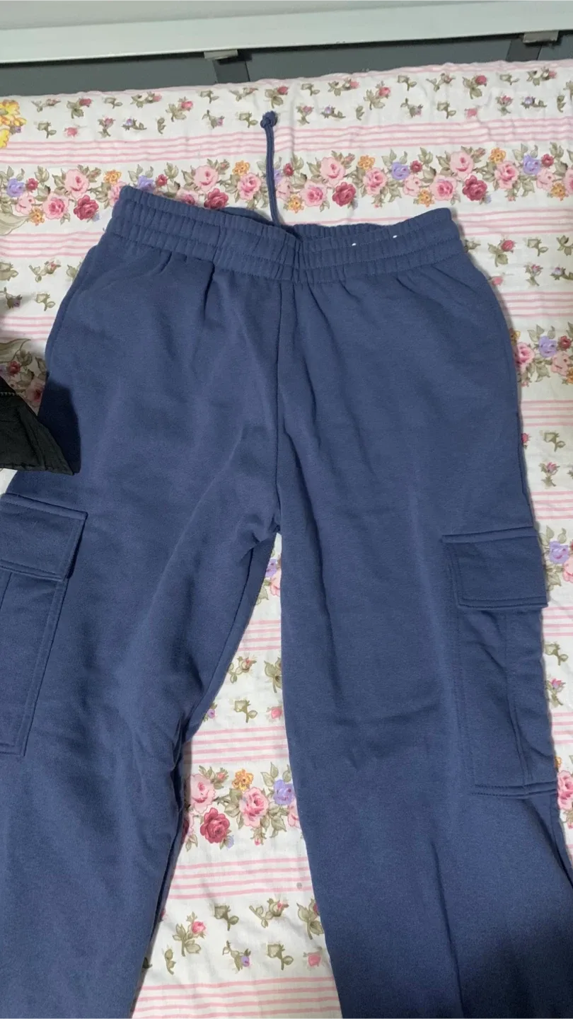Blue Cargo Sweatpants