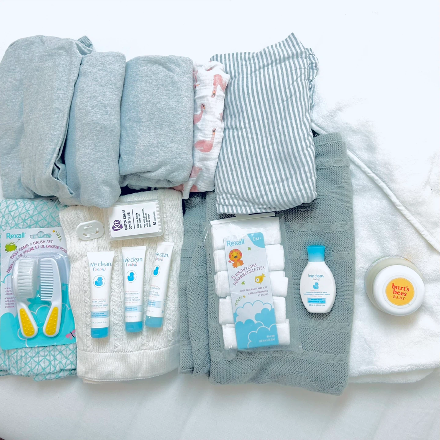 Baby Bundle: Rexall Brush Set, Burt's Bees Baby Powder