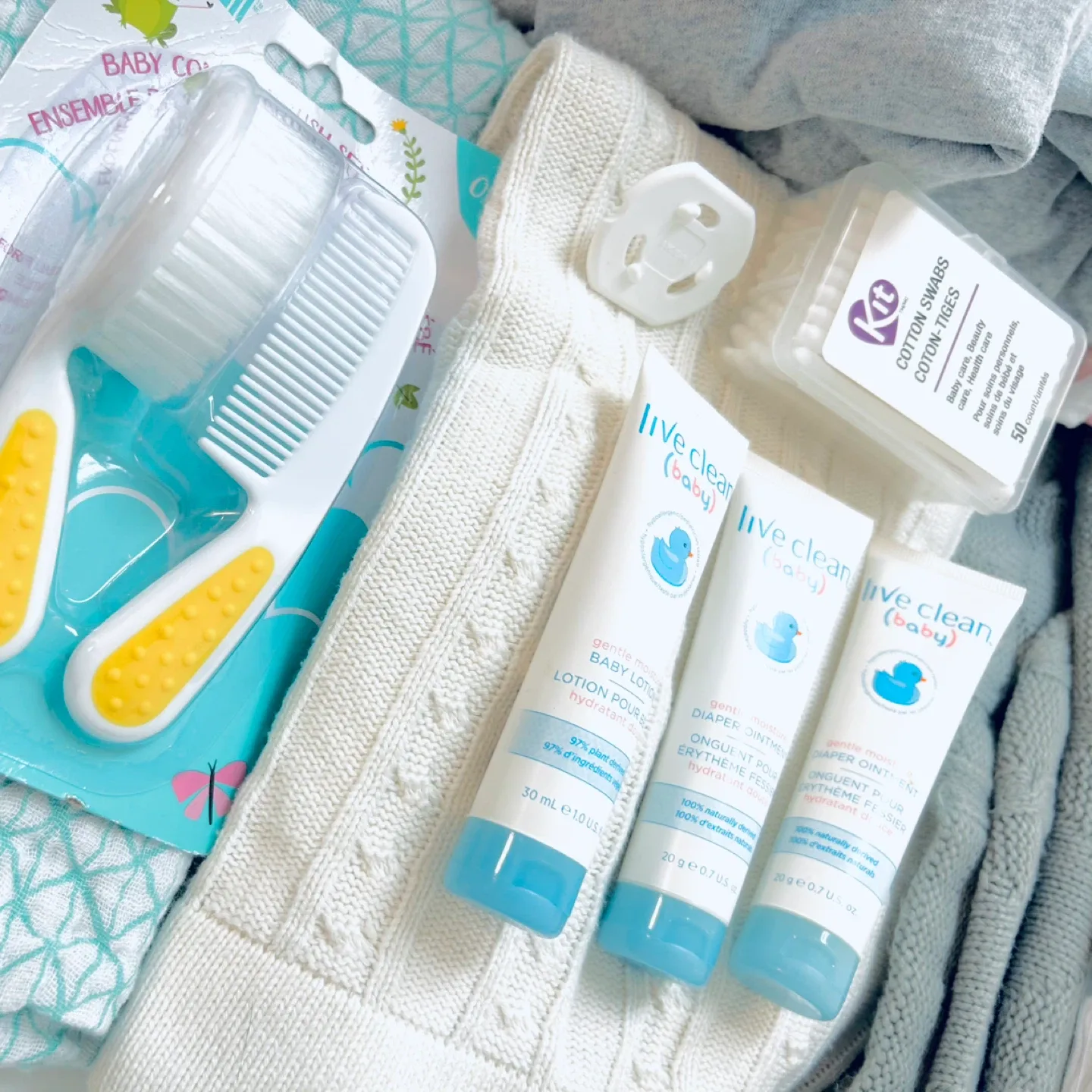 Baby Bundle: Rexall Brush Set, Burt's Bees Baby Powder image indicator(3)