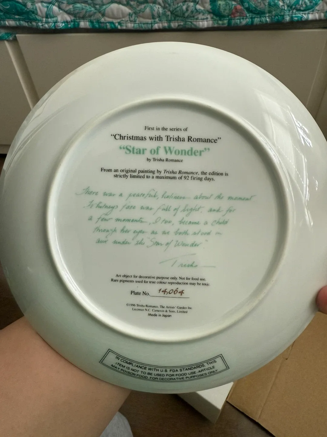 Trisha Romance "Star of Wonder" Plate No. 14064 image indicator(4)