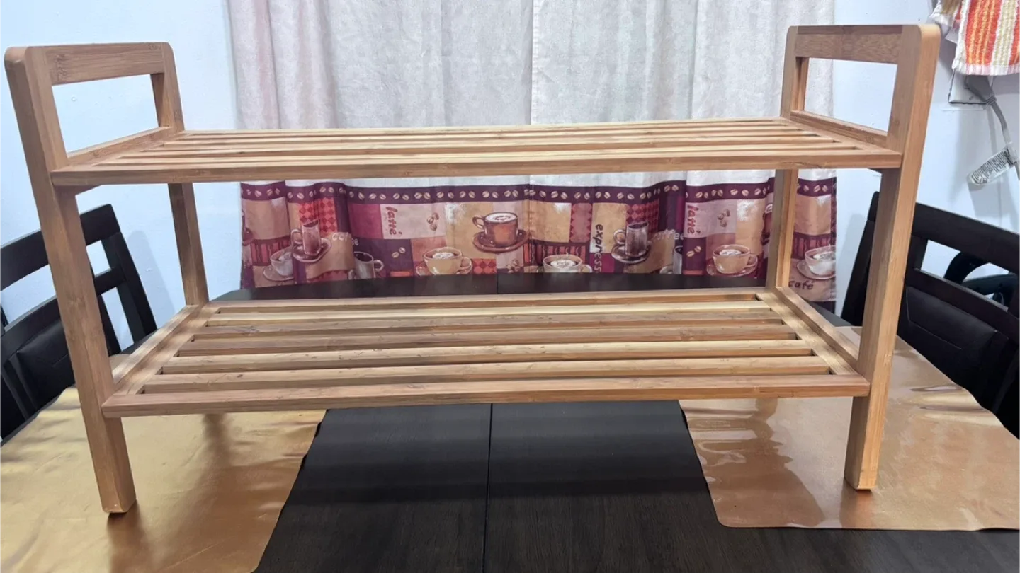 Bamboo 2-Tier Shoe Rack image indicator(2)