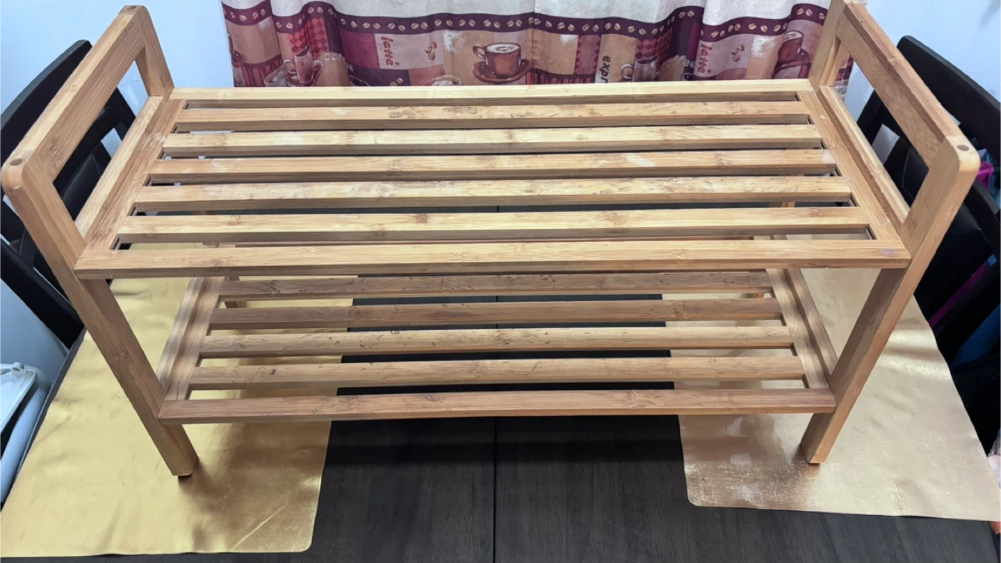 Bamboo 2-Tier Shoe Rack