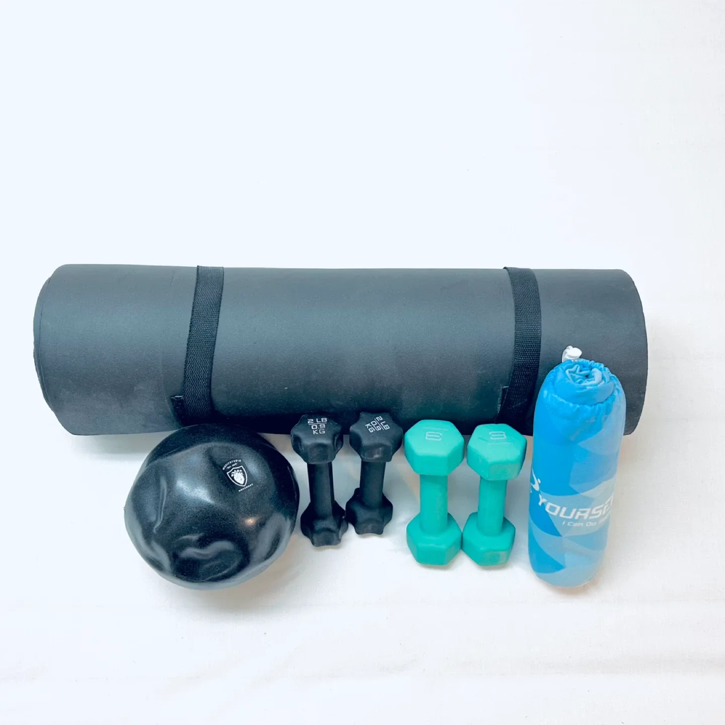 Extra Thick Pilates Mat, Weights & Pilates Ball thumbnail