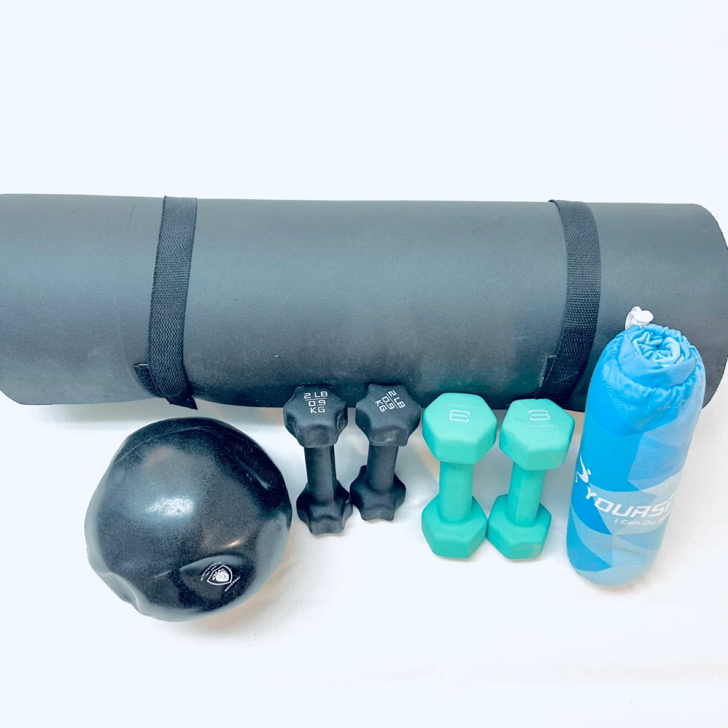 Extra Thick Pilates Mat, Weights & Pilates Ball image indicator(3)