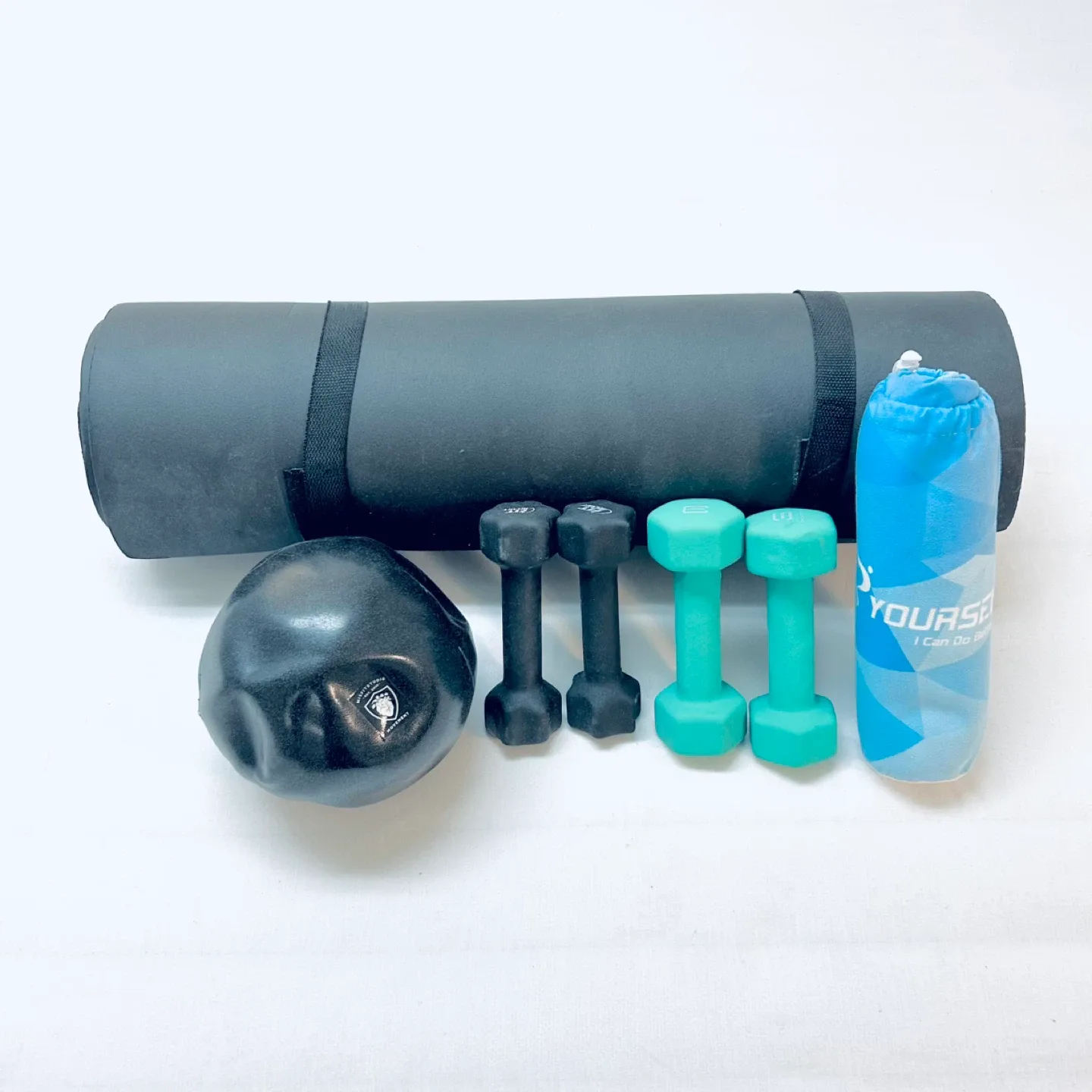 Extra Thick Pilates Mat, Weights & Pilates Ball image indicator(2)