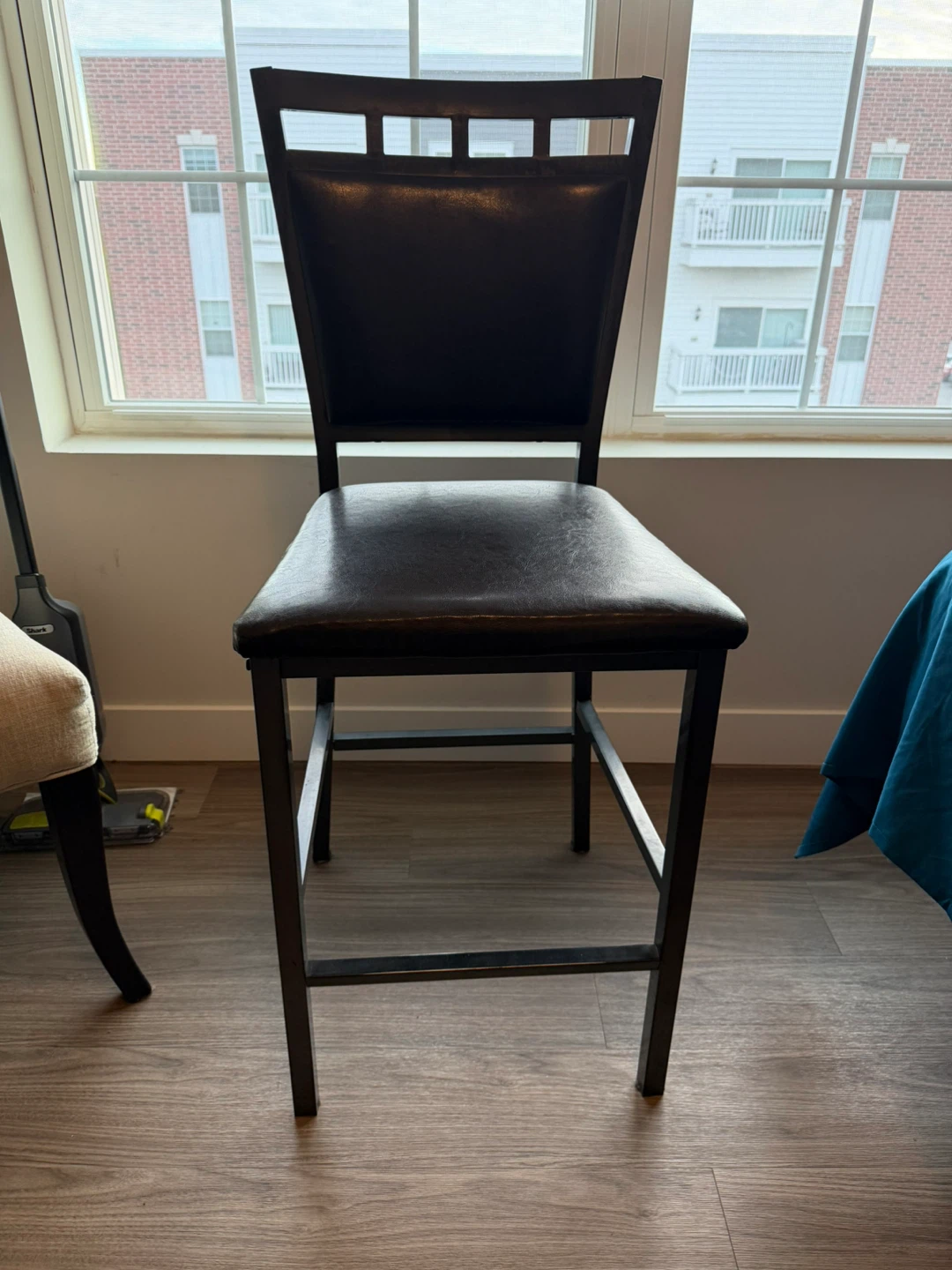 4 Black Faux Leather Bar Stool - photo 2