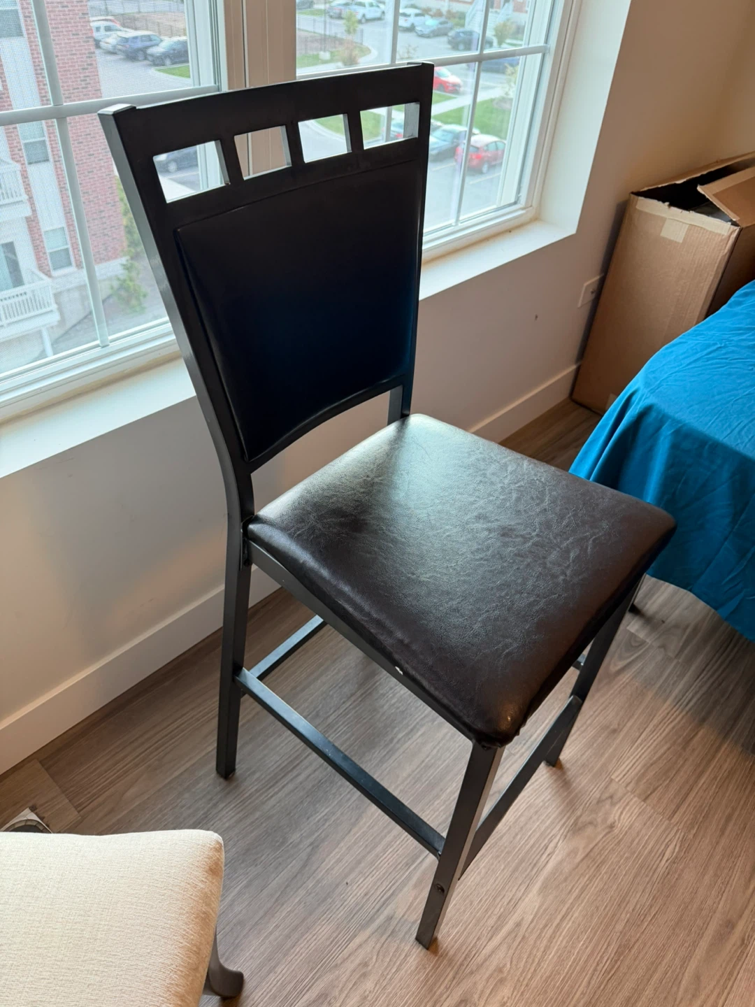 4 Black Faux Leather Bar Stool - photo 4