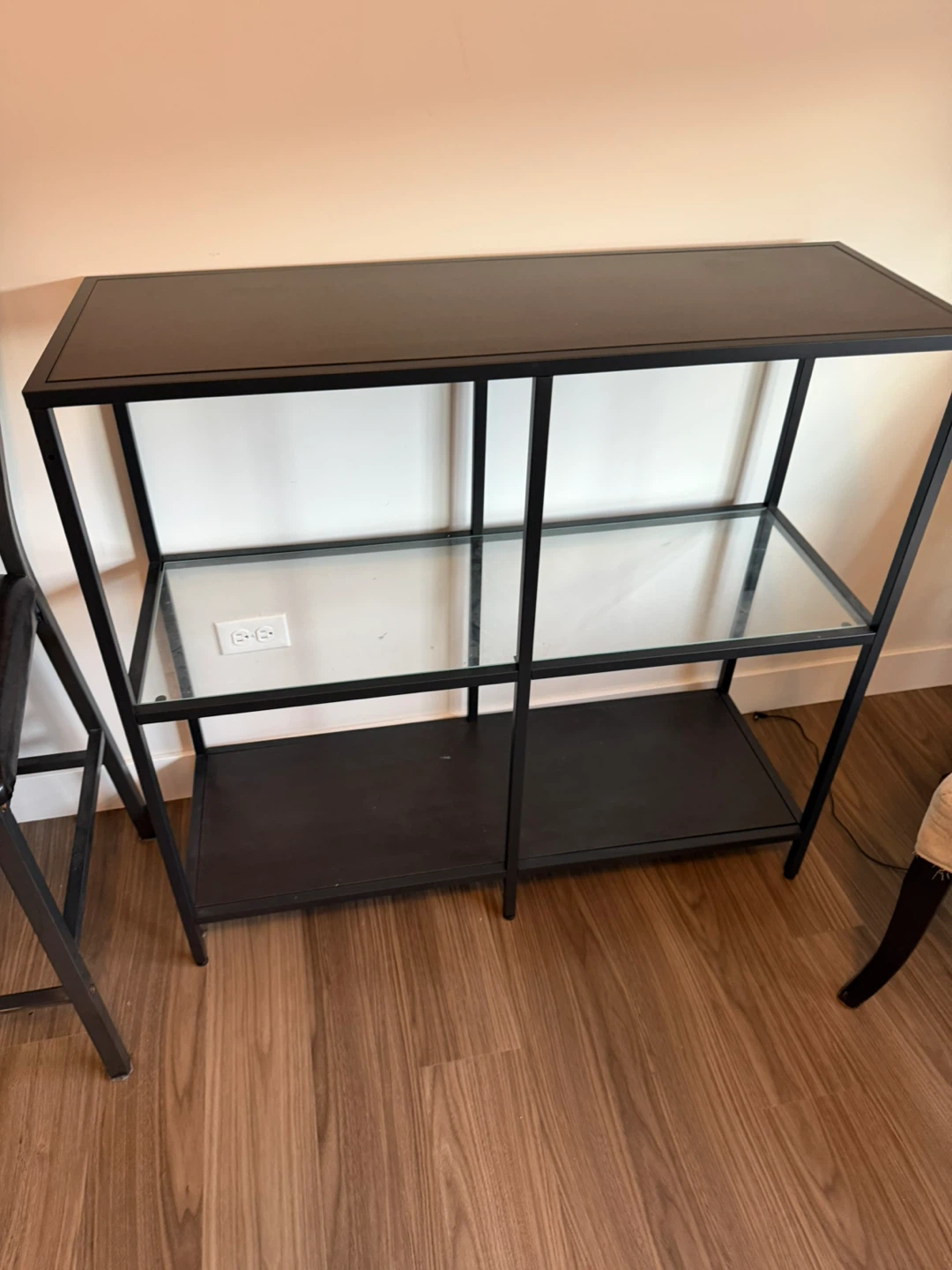 IKEA Black Metal & Glass Shelf