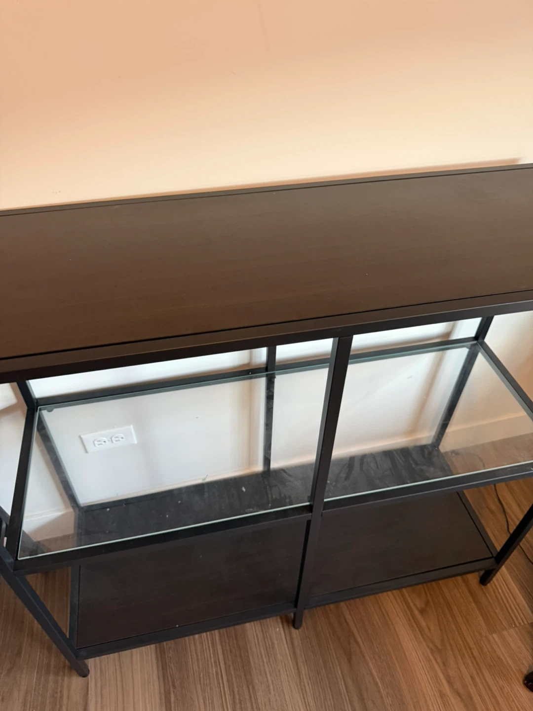 IKEA Black Metal & Glass Shelf - photo 2