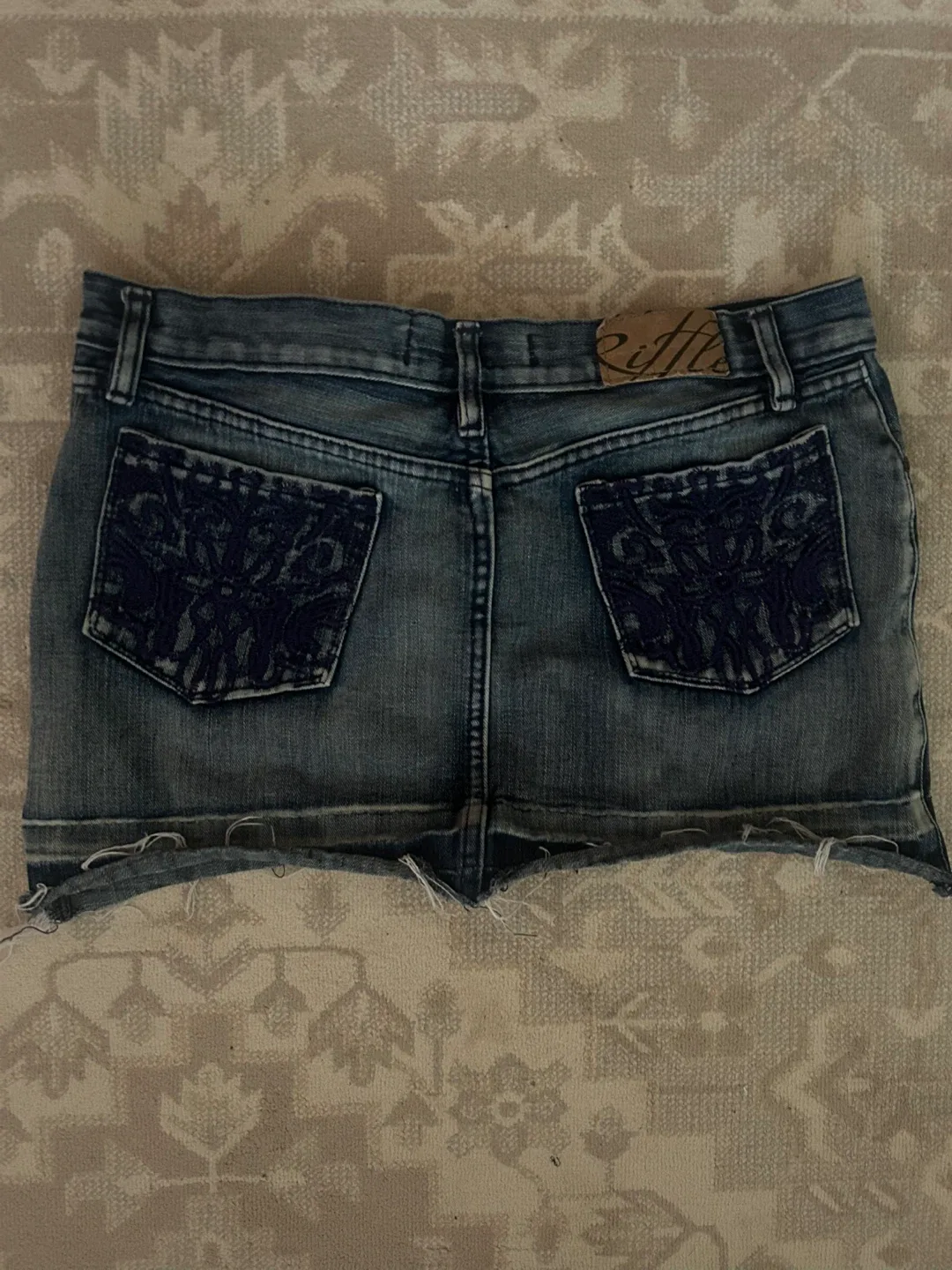 Y2K Riffle Denim Mini Skirt