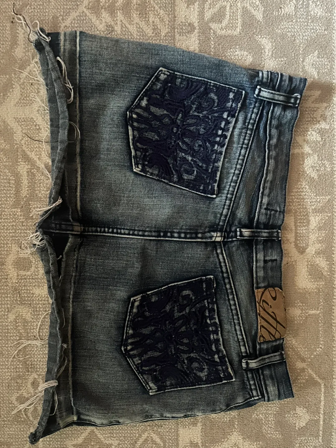 Y2K Riffle Denim Mini Skirt image indicator(2)