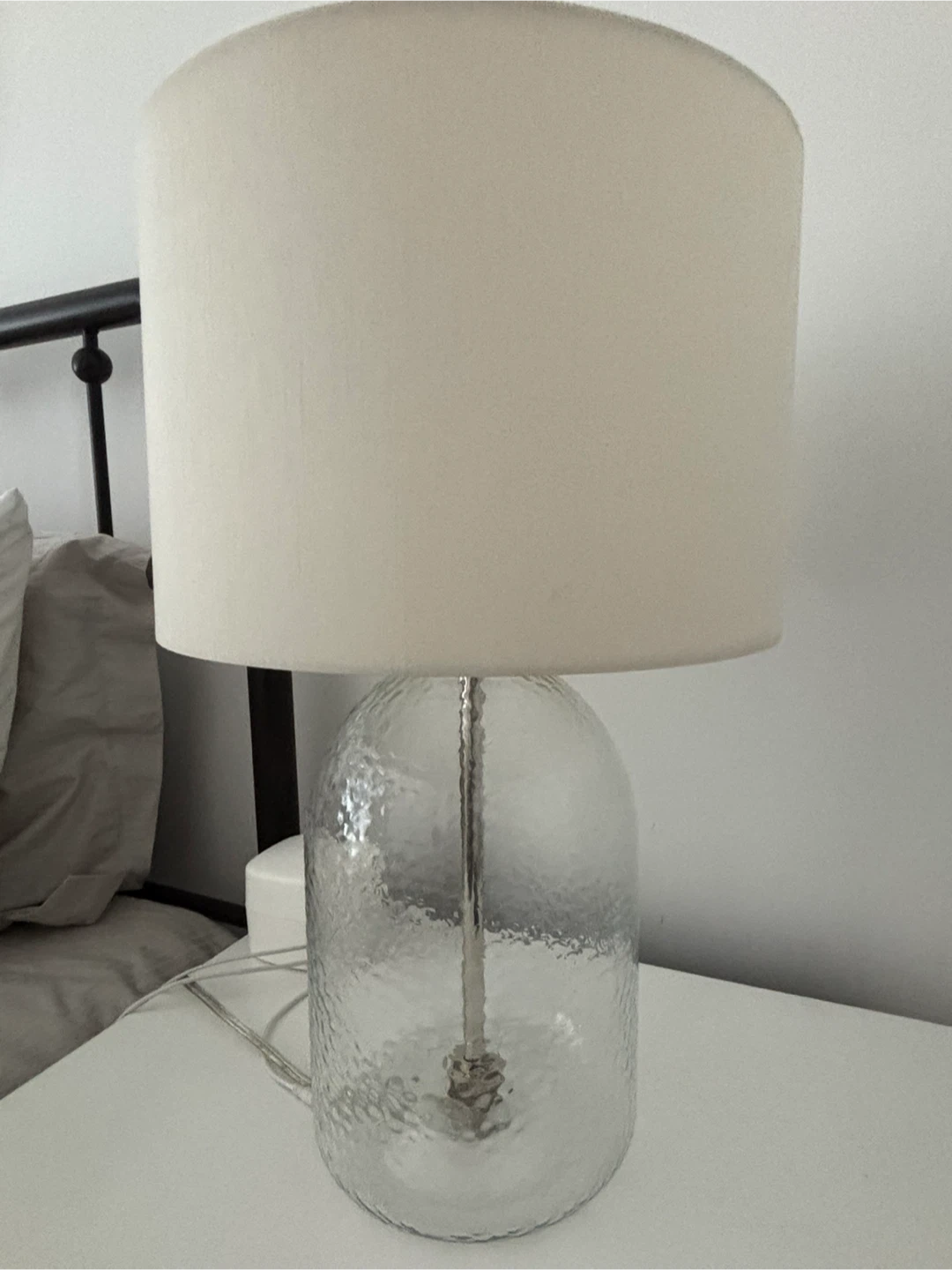 Set of 2 Glass Table Lamp with White Shade - photo 2