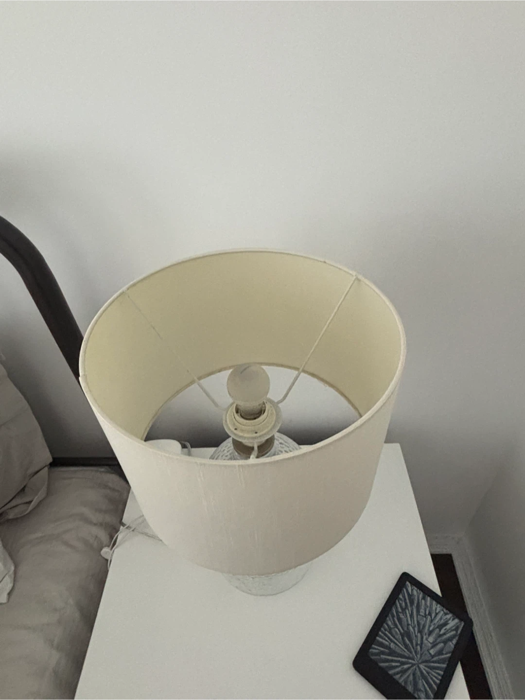 Set of 2 Glass Table Lamp with White Shade - photo 4