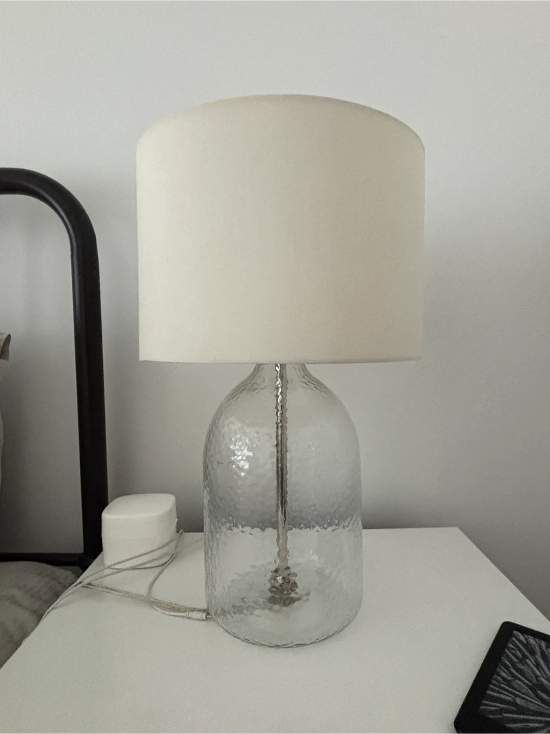 Set of 2 Glass Table Lamp with White Shade - photo 3