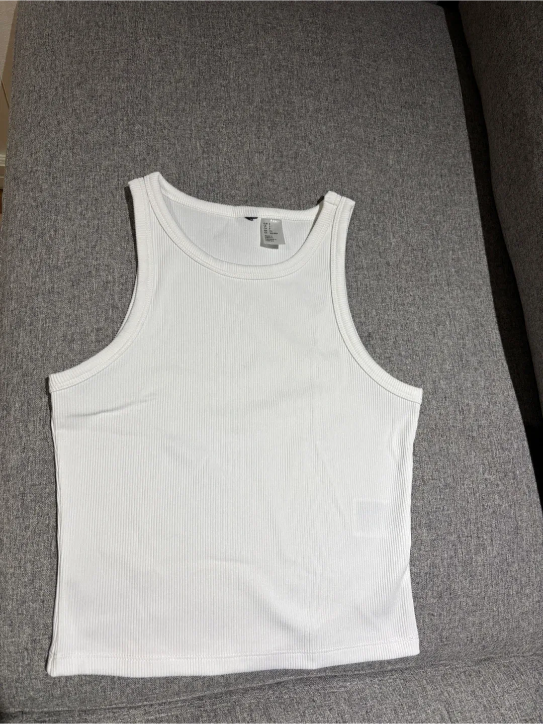 H&M White Ribbed Tank Top