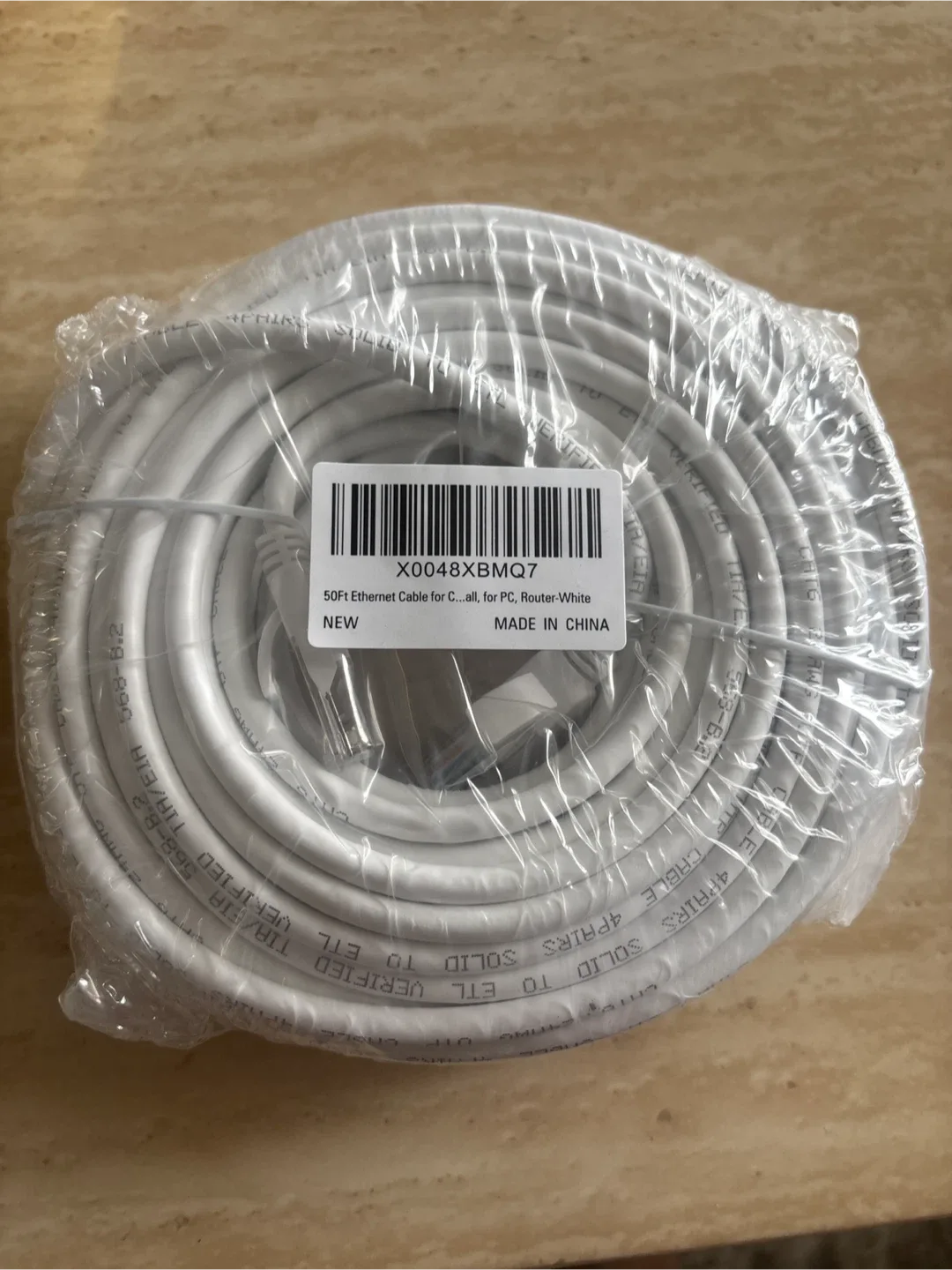 New 50ft Ethernet Cable - White image indicator(3)