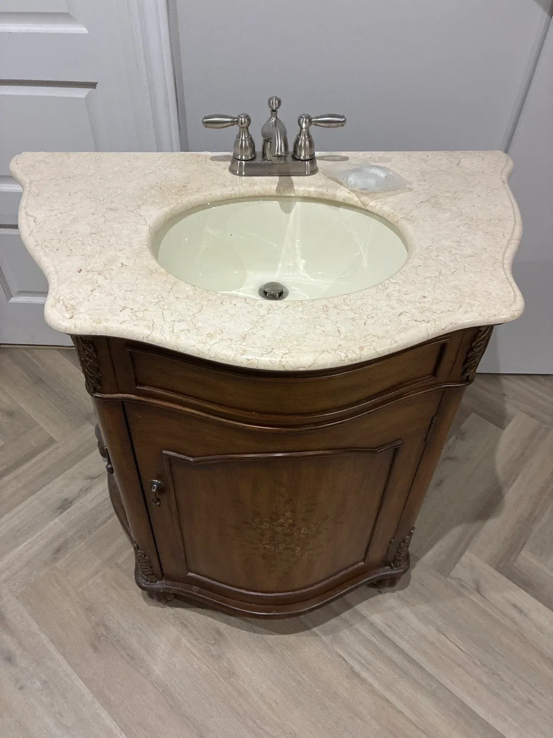 Wooden Vanity with Marble Top image indicator(2)