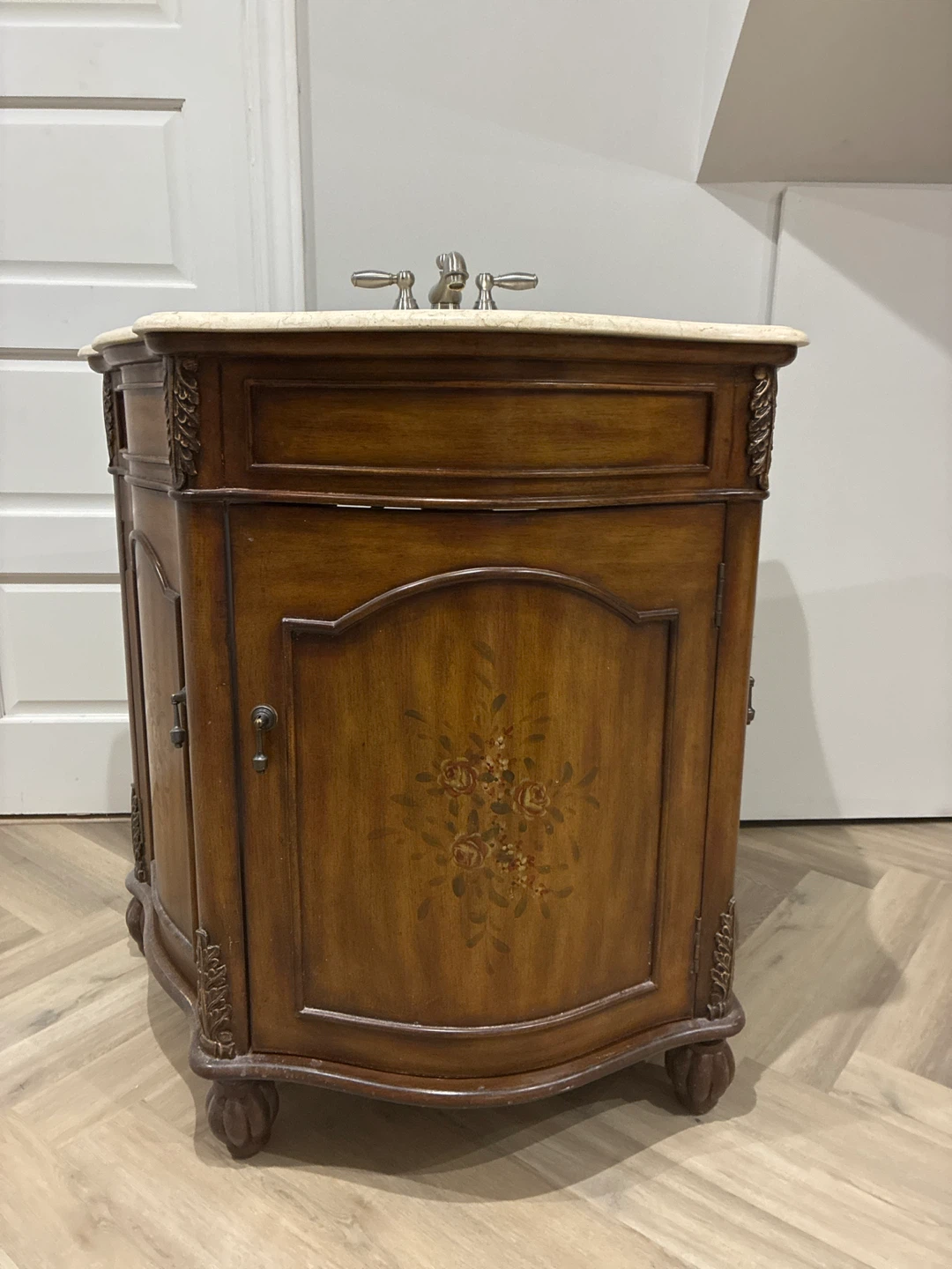 Wooden Vanity with Marble Top