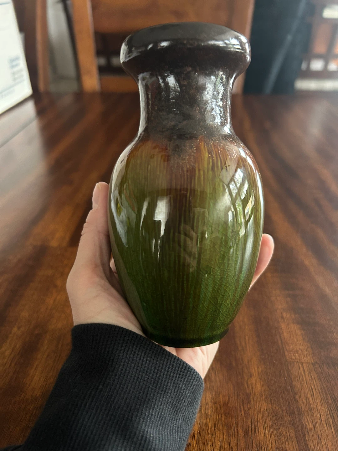 Vintage Hosley Ombré Ceramic Vase - 6" Tall