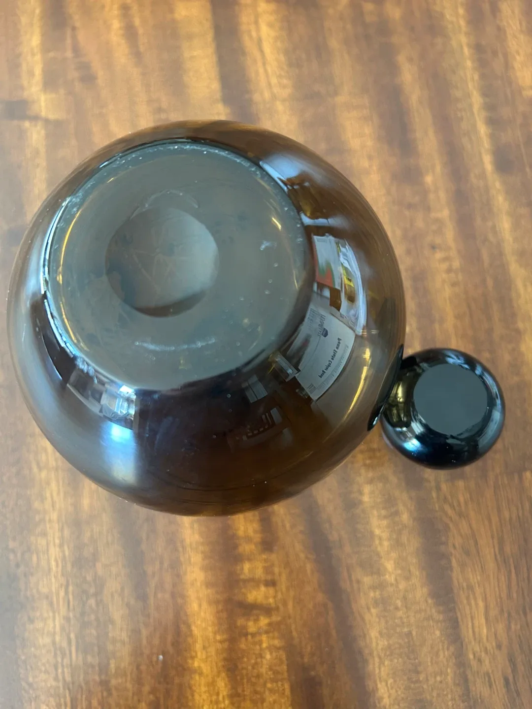 Vintage MCM Hand Blown Brown Glass Decanter with Stopper image indicator(3)