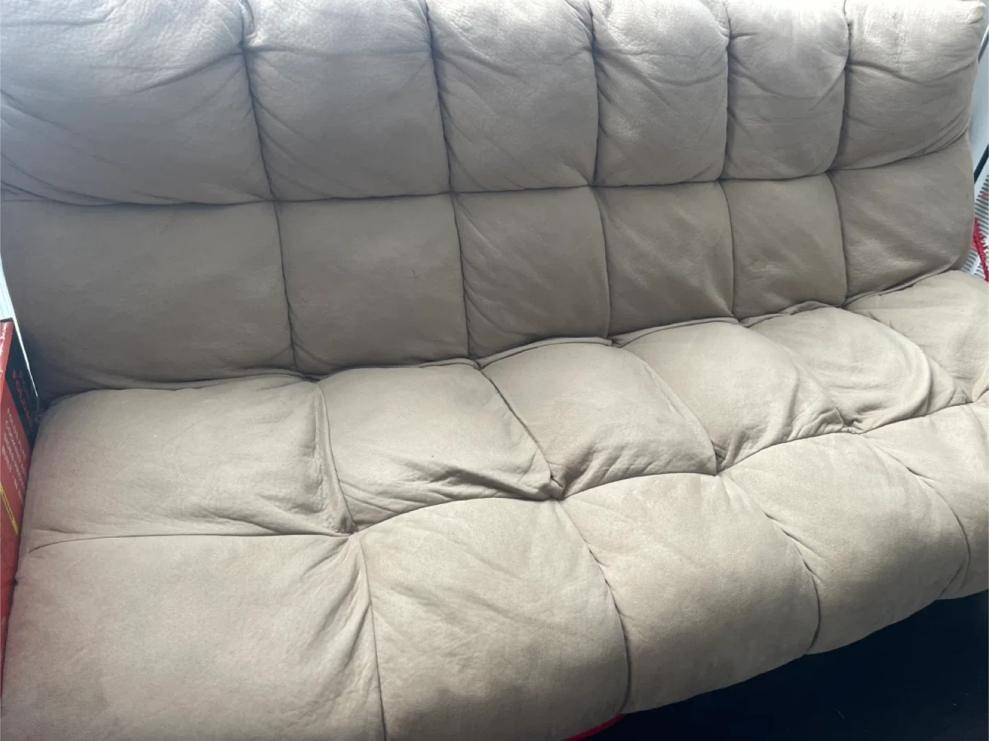 Tan Futon Sofa Bed - Like New! image indicator(6)