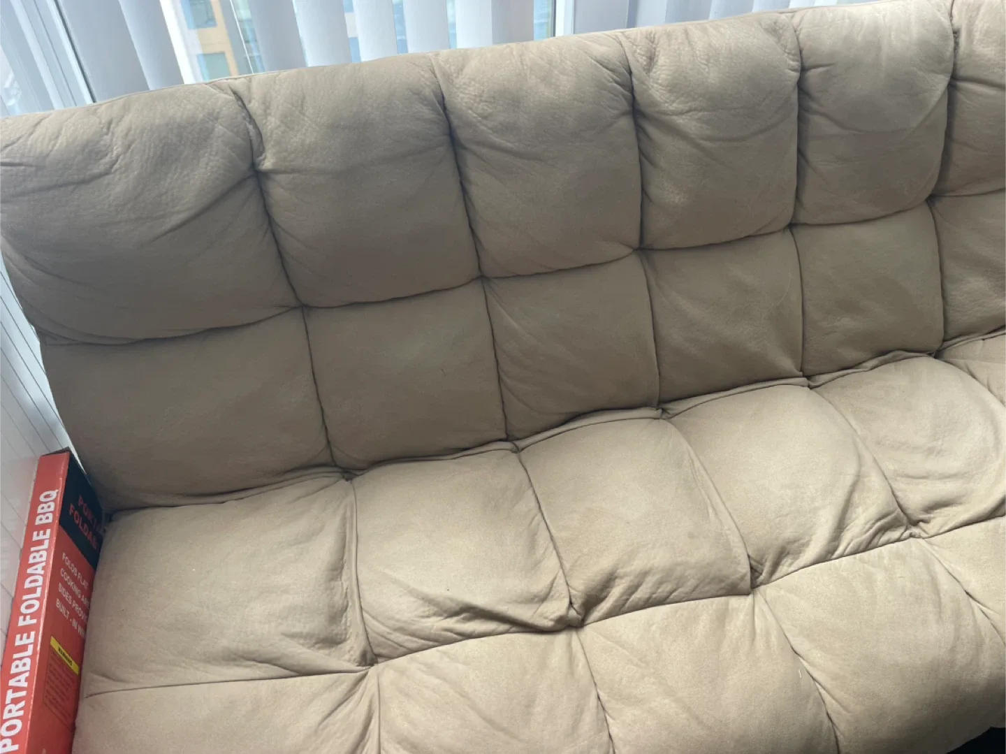 Tan Futon Sofa Bed - Like New! image indicator(5)