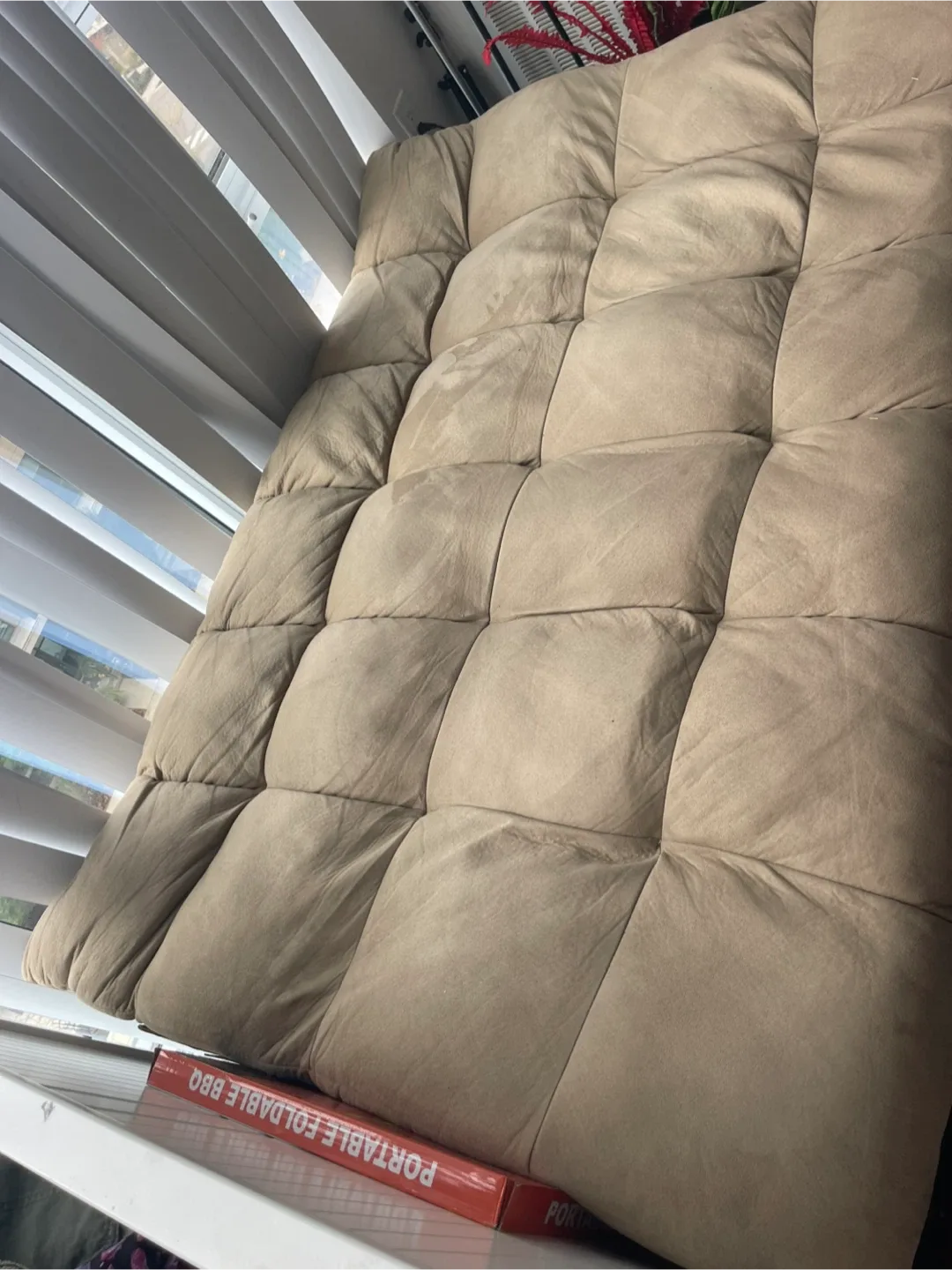 Tan Futon Sofa Bed - Like New! image indicator(3)
